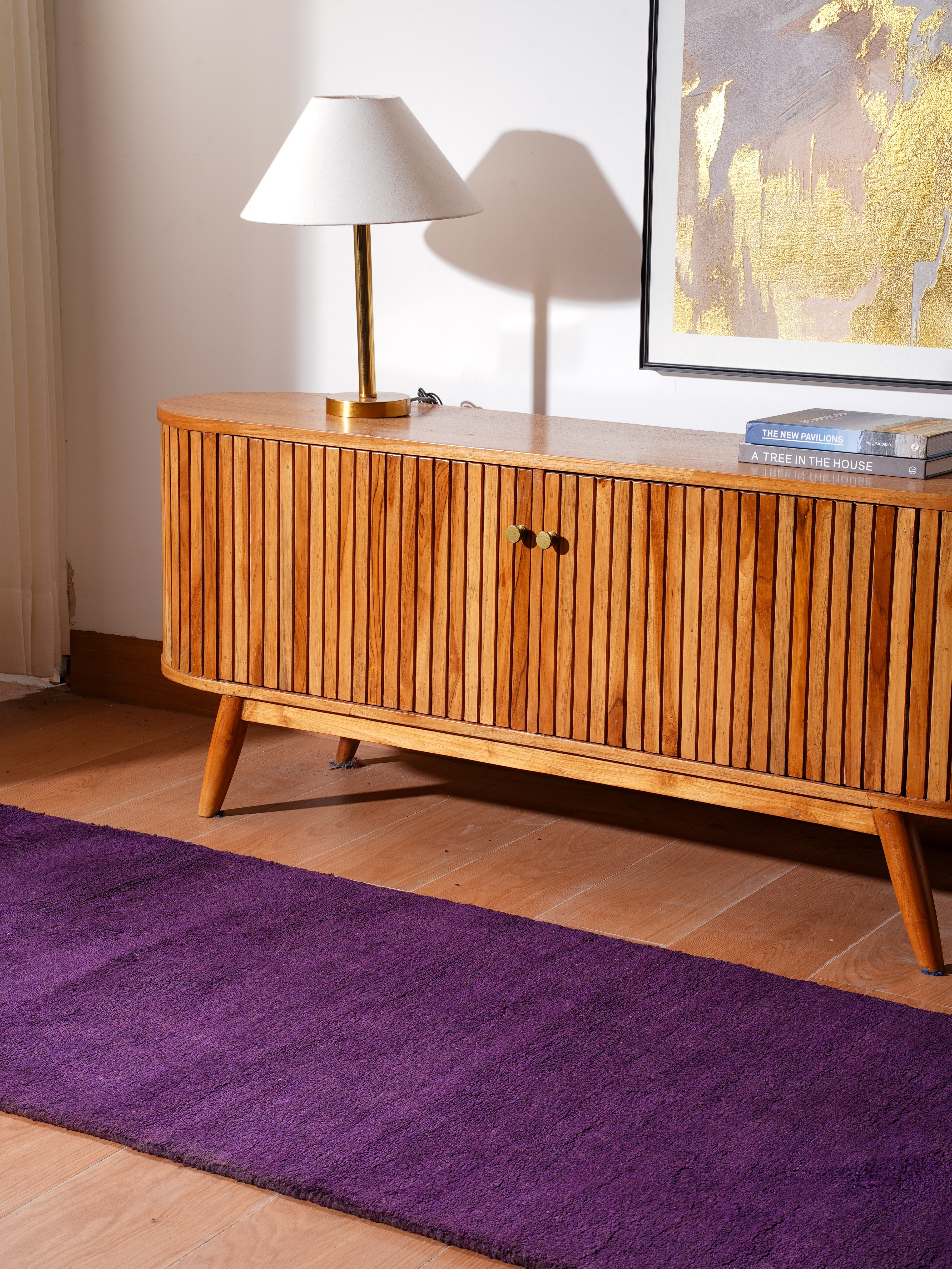 Solid Hand Knotted Silk & Wool Rug