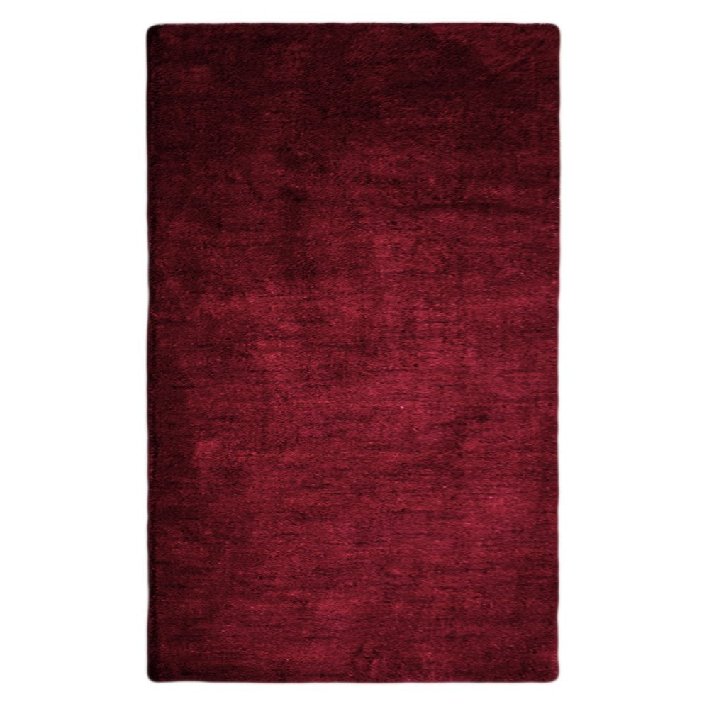 Solid Hand Knotted Silk & Wool Rug