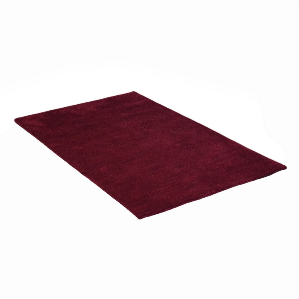Solid Hand Knotted Silk & Wool Rug