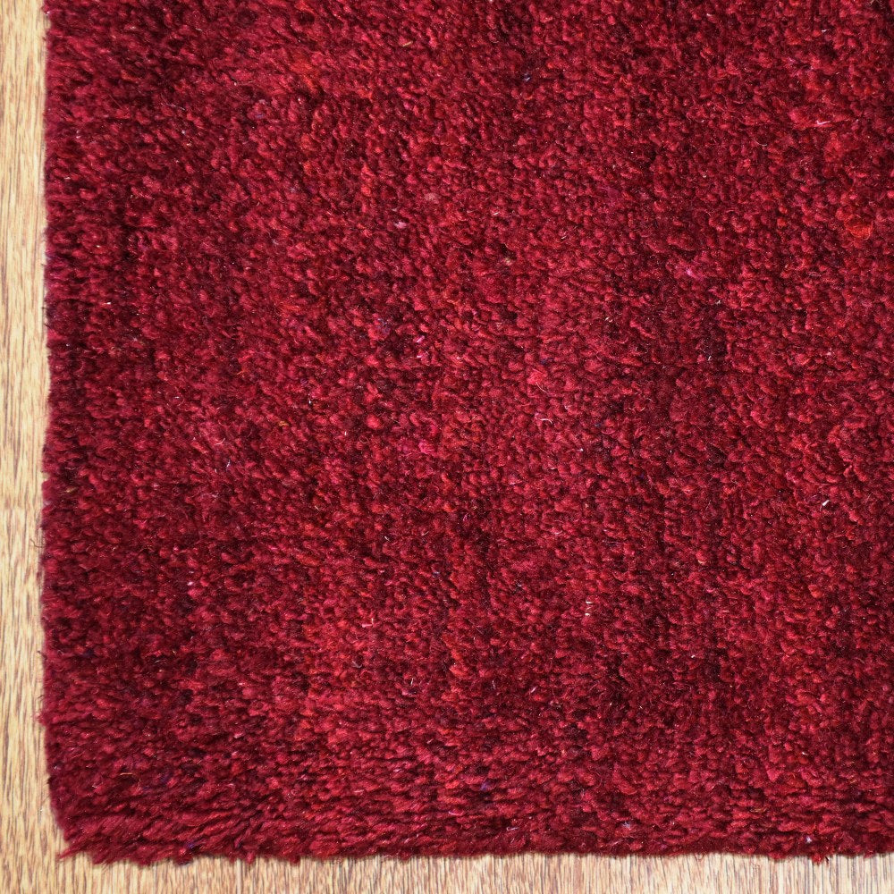 Solid Hand Knotted Silk & Wool Rug