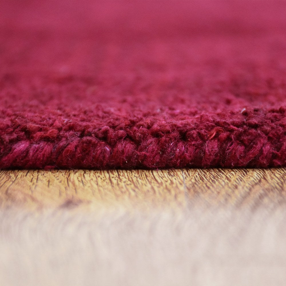 Solid Hand Knotted Silk & Wool Rug