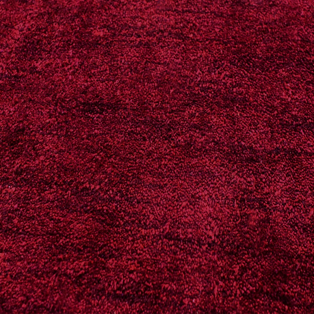 Solid Hand Knotted Silk & Wool Rug