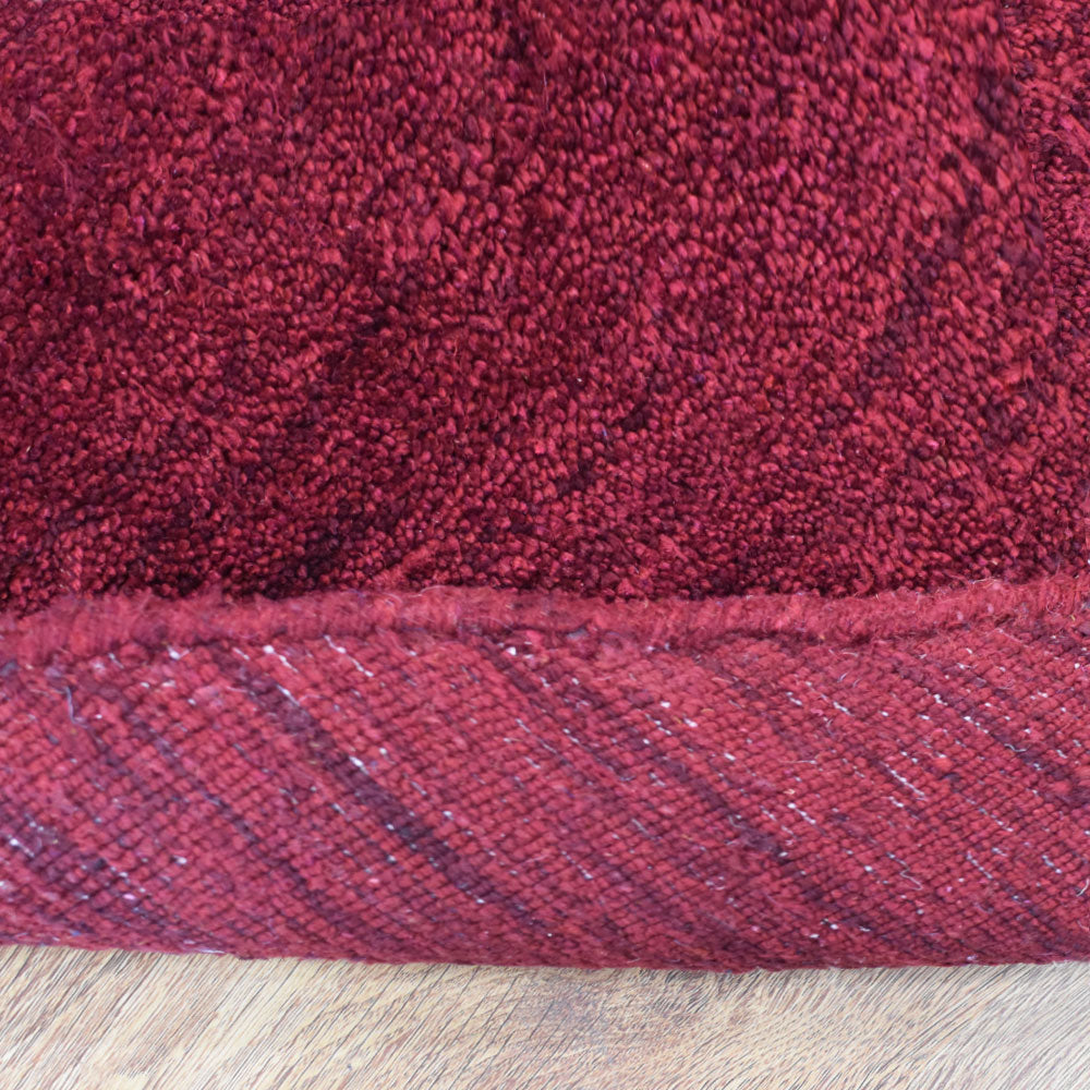 Solid Hand Knotted Silk & Wool Rug
