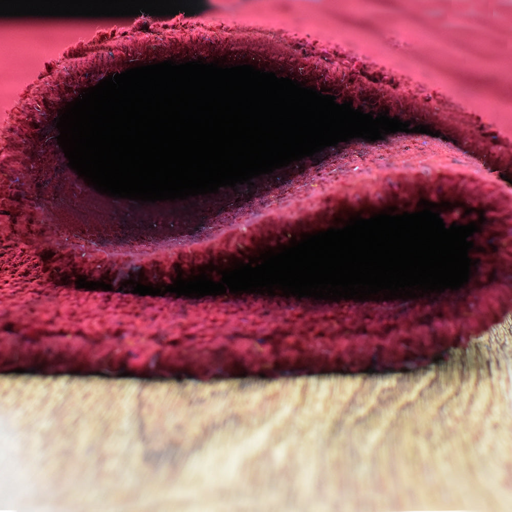 Solid Hand Knotted Silk & Wool Rug