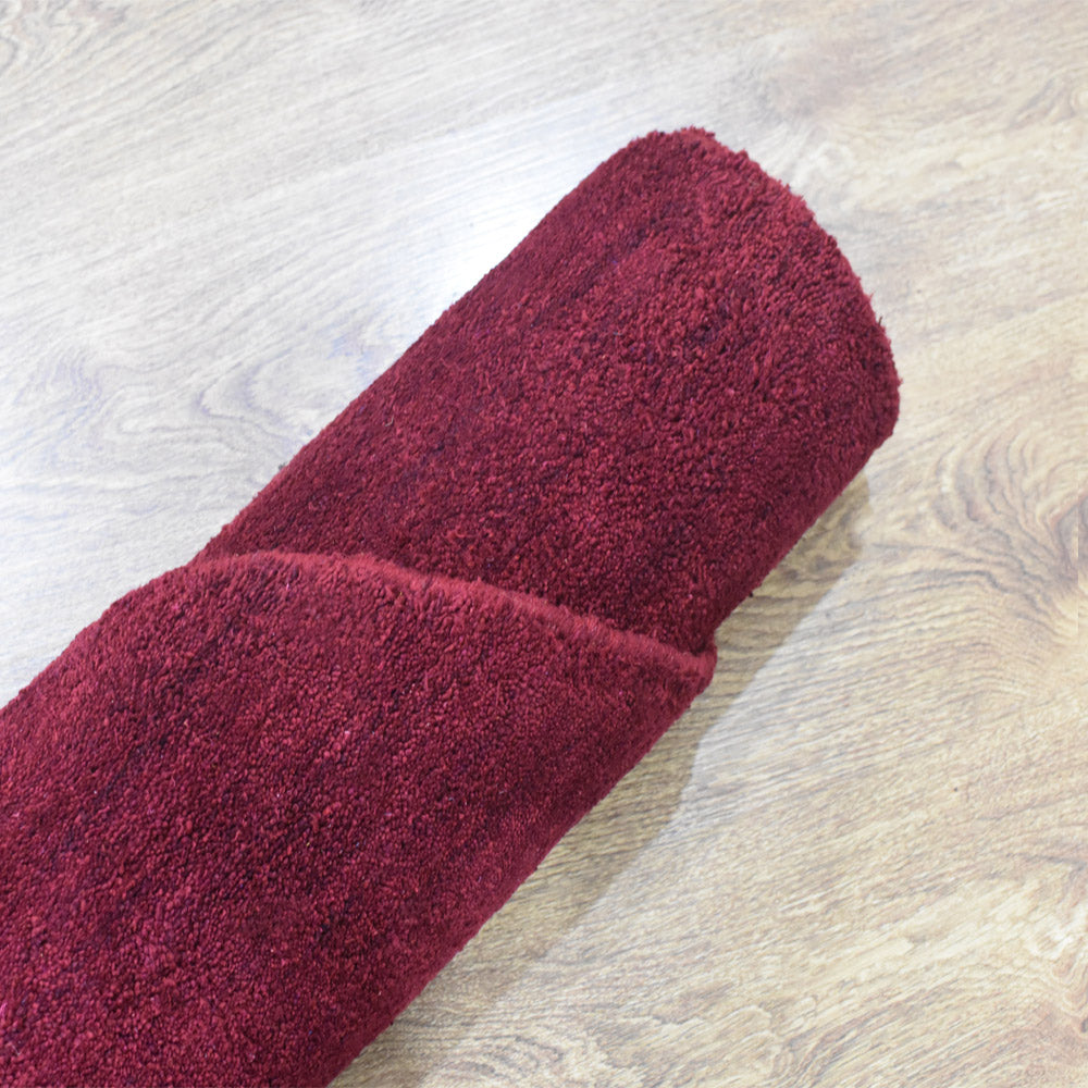 Solid Hand Knotted Silk & Wool Rug