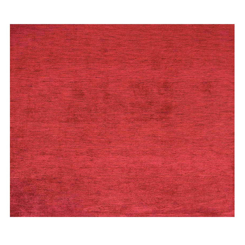 Solid Hand Knotted Silk & Wool Rug