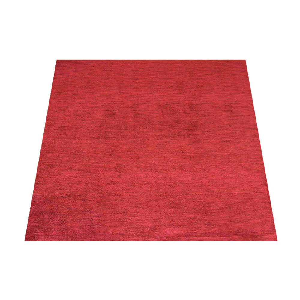 Solid Hand Knotted Silk & Wool Rug