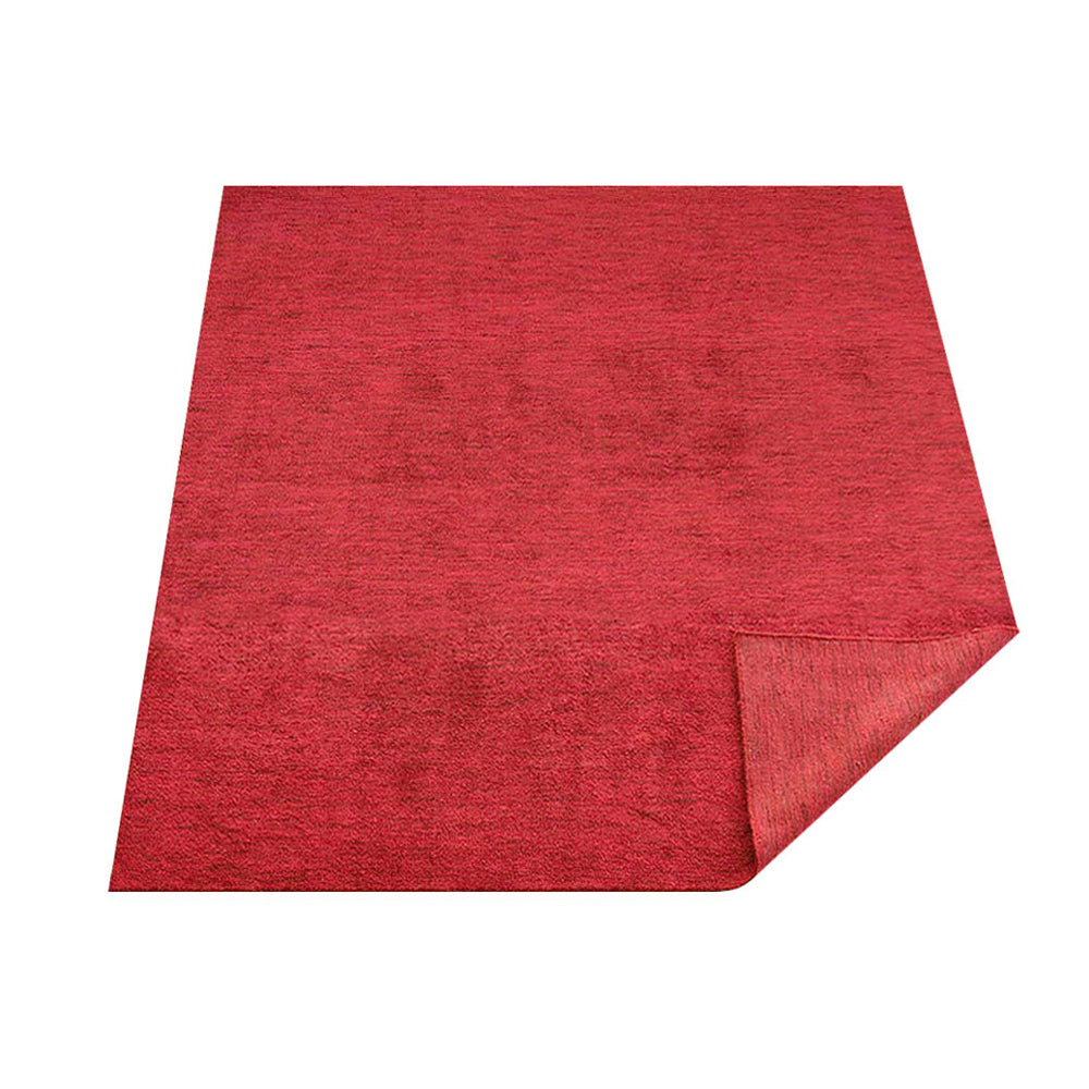 Solid Hand Knotted Silk & Wool Rug
