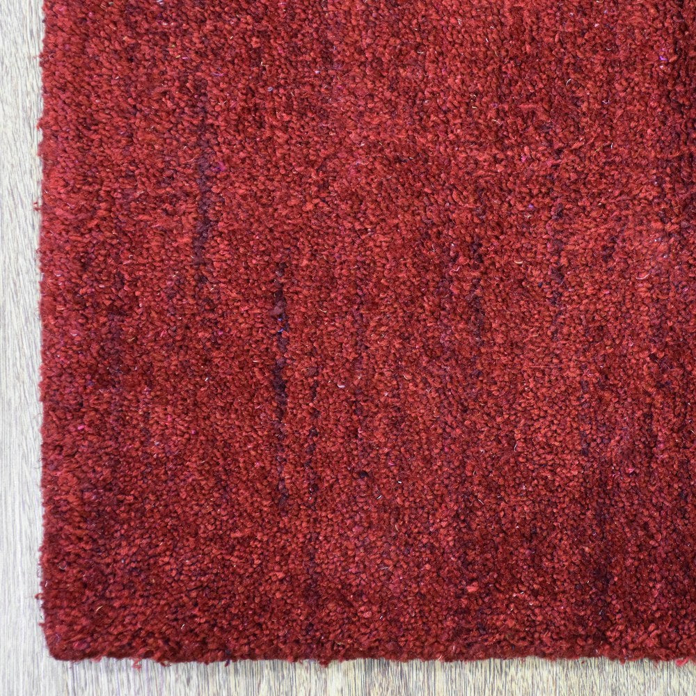 Solid Hand Knotted Silk & Wool Rug