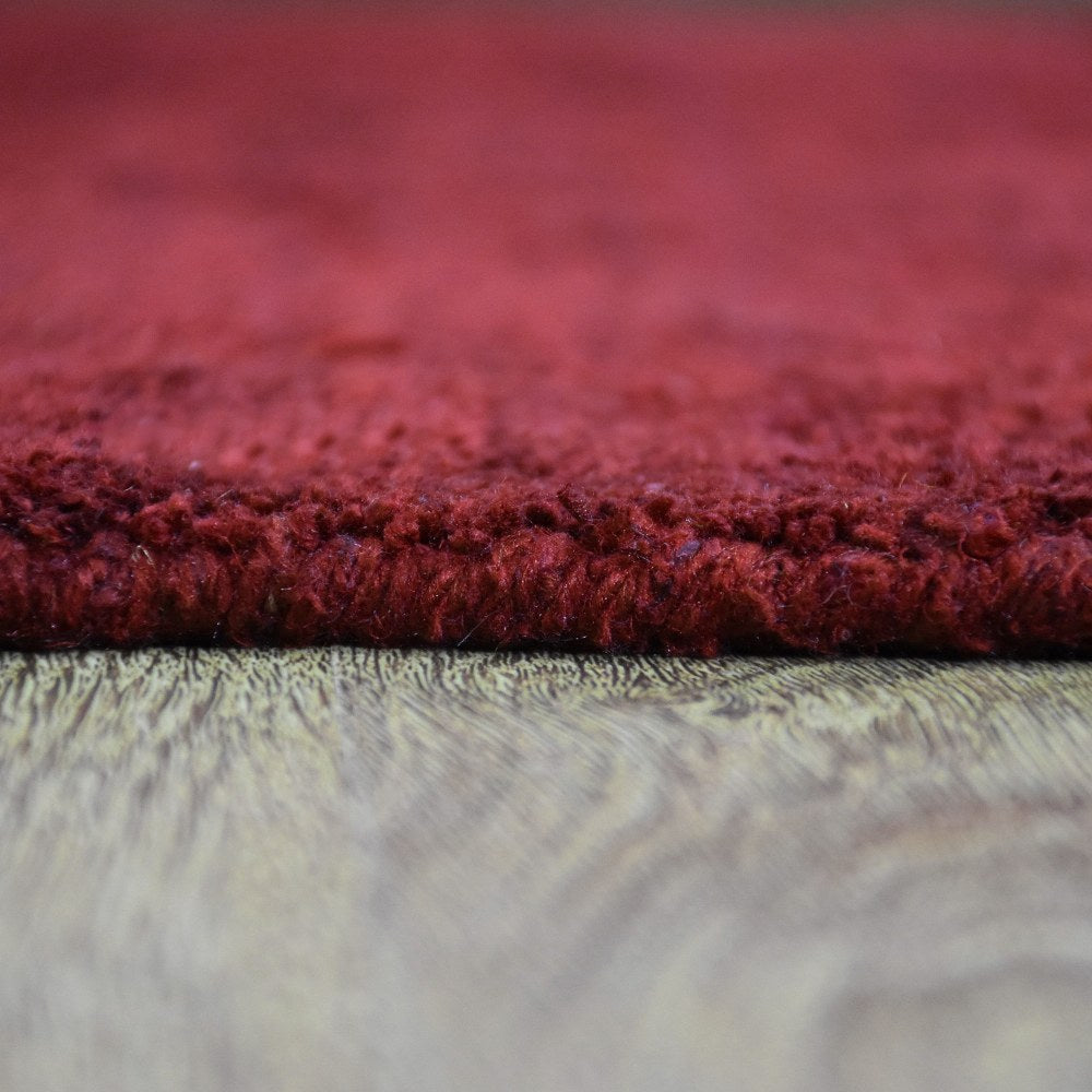 Solid Hand Knotted Silk & Wool Rug