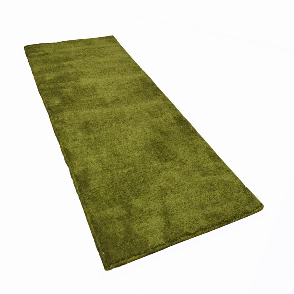 Solid Hand Knotted Silk & Wool Rug