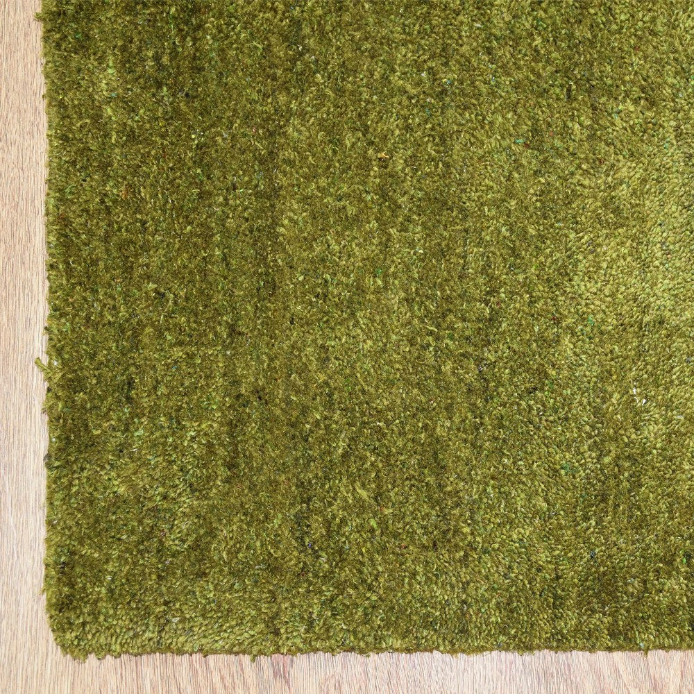 Solid Hand Knotted Silk & Wool Rug