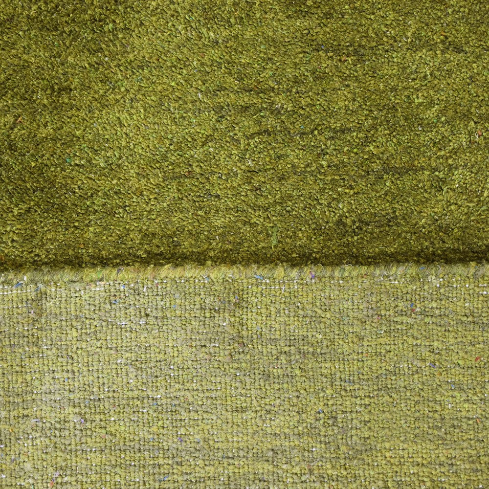 Solid Hand Knotted Silk & Wool Rug