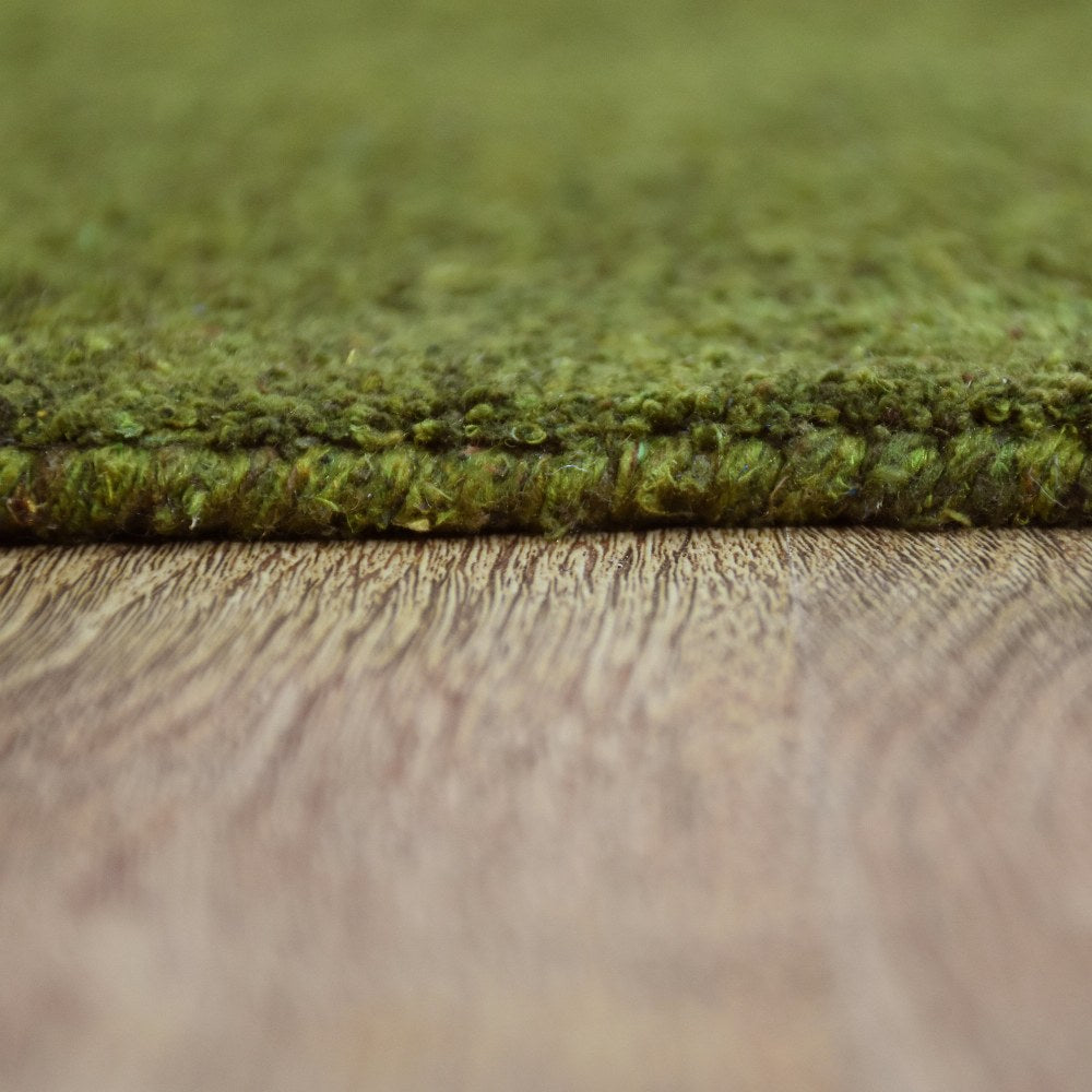 Solid Hand Knotted Silk & Wool Rug
