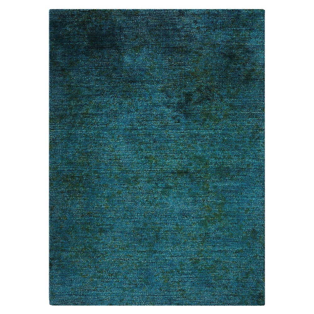 Solid Hand Knotted Silk & Wool Rug