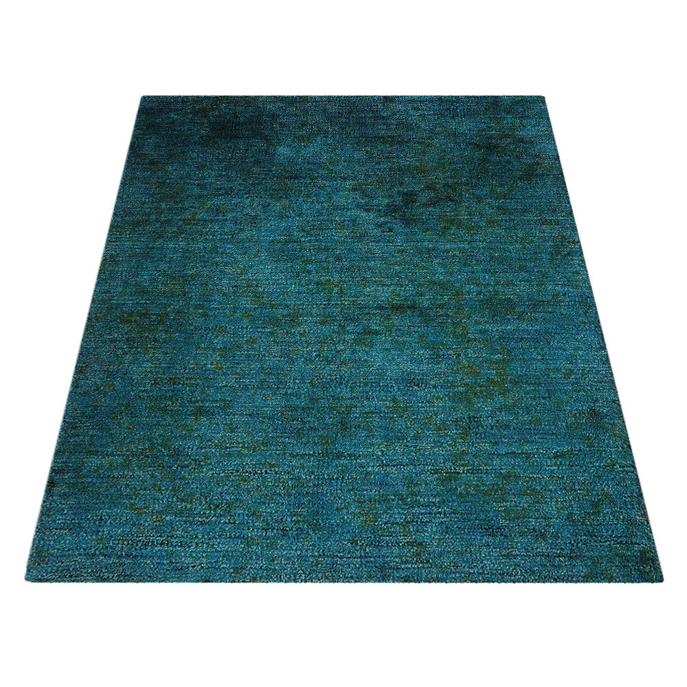 Solid Hand Knotted Silk & Wool Rug