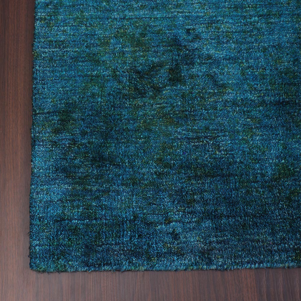 Solid Hand Knotted Silk & Wool Rug