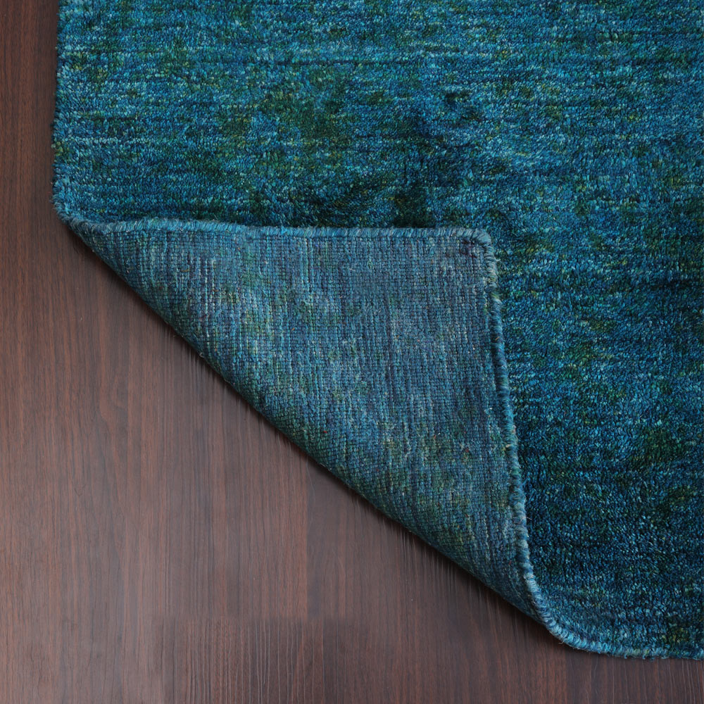Solid Hand Knotted Silk & Wool Rug