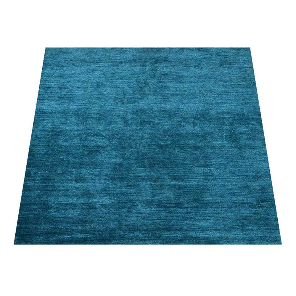 Solid Hand Knotted Silk & Wool Rug
