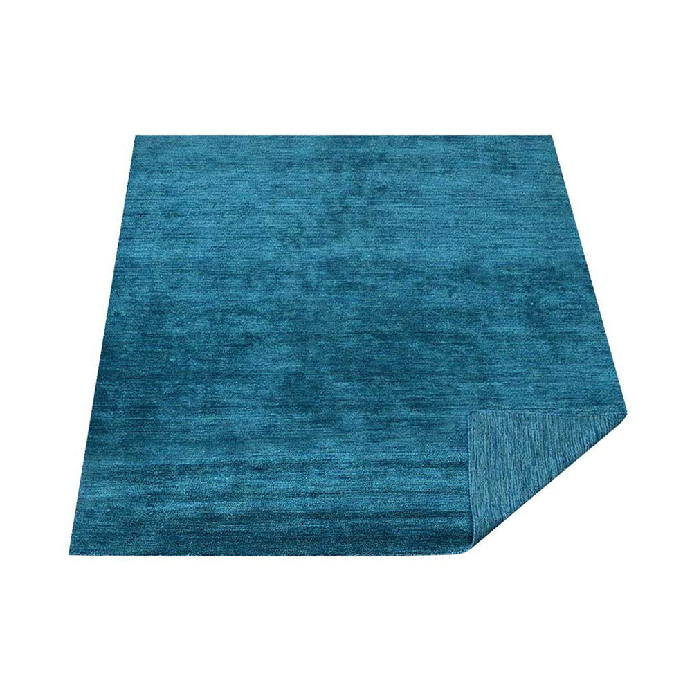 Solid Hand Knotted Silk & Wool Rug
