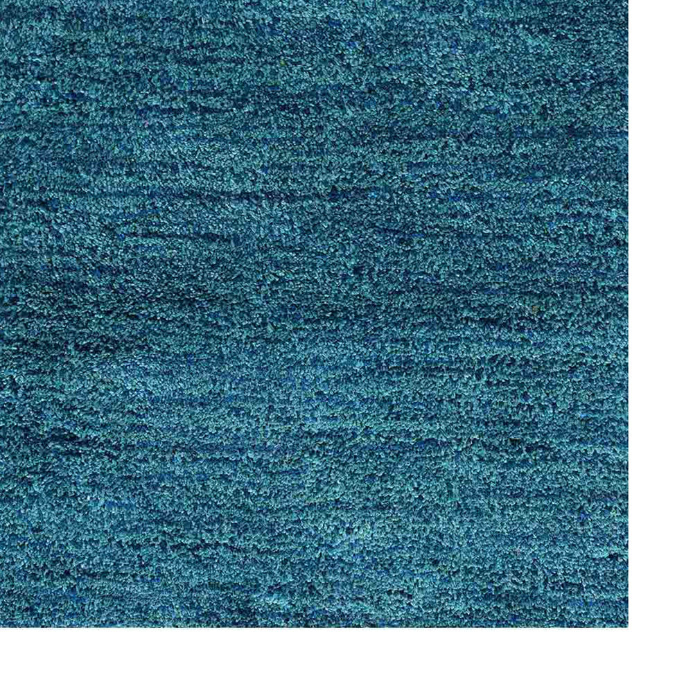 Solid Hand Knotted Silk & Wool Rug