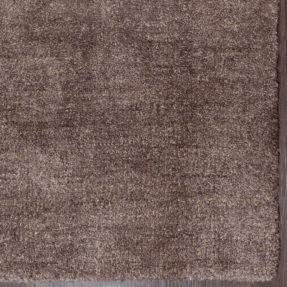 Solid Hand Knotted Silk & Wool Rug