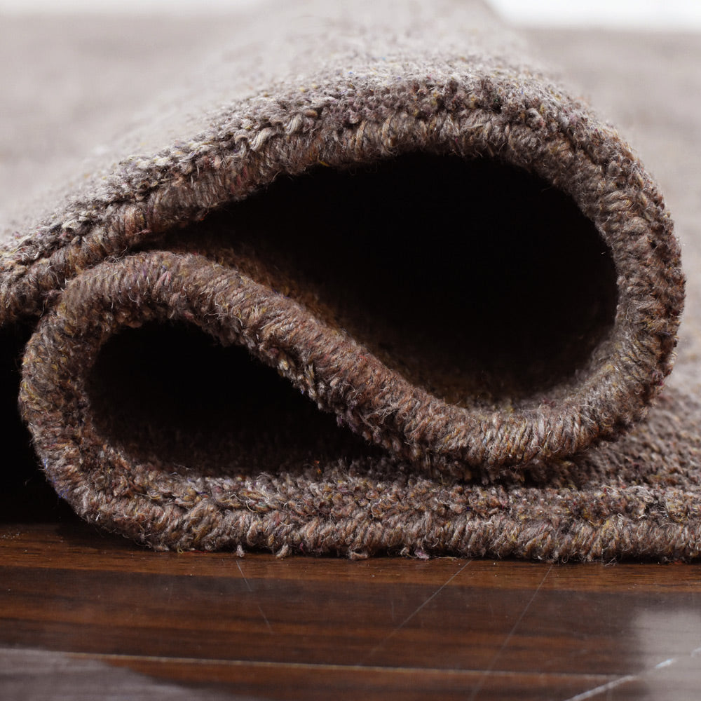 Solid Hand Knotted Silk & Wool Rug