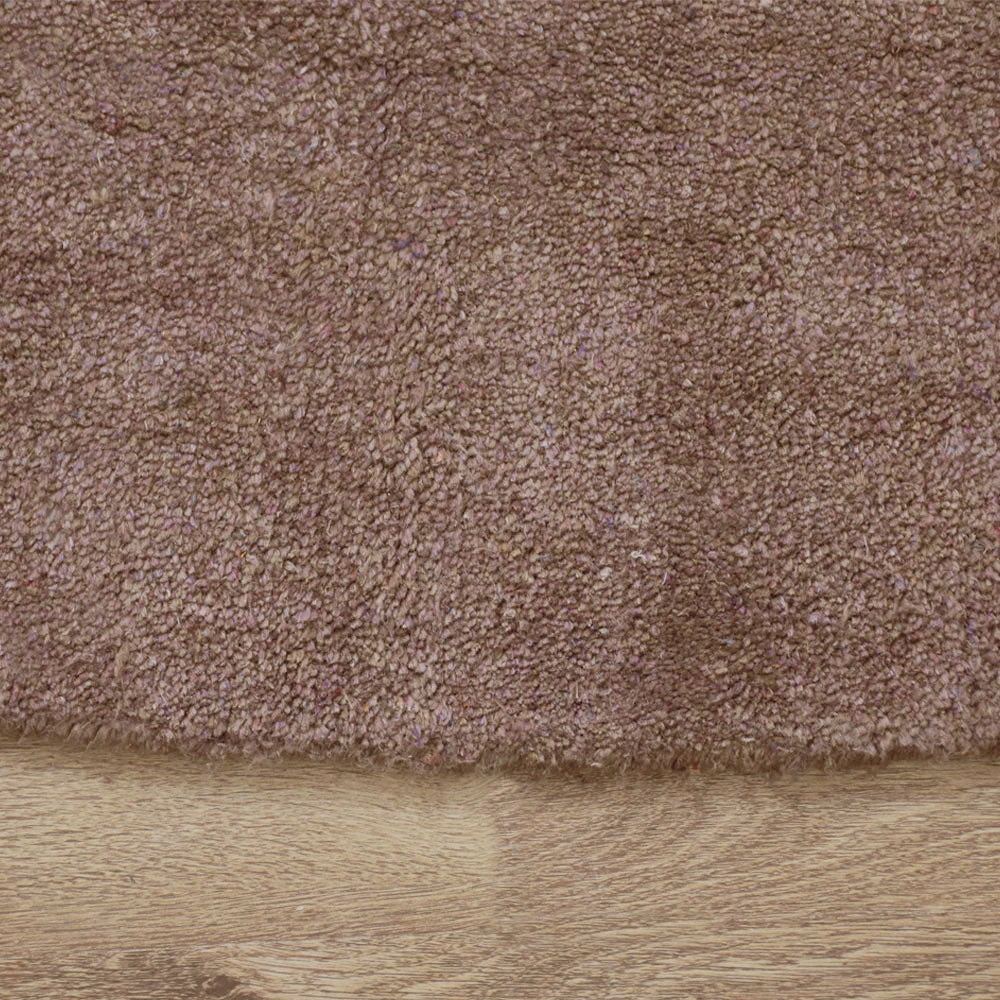 Solid Hand Knotted Silk & Wool Rug