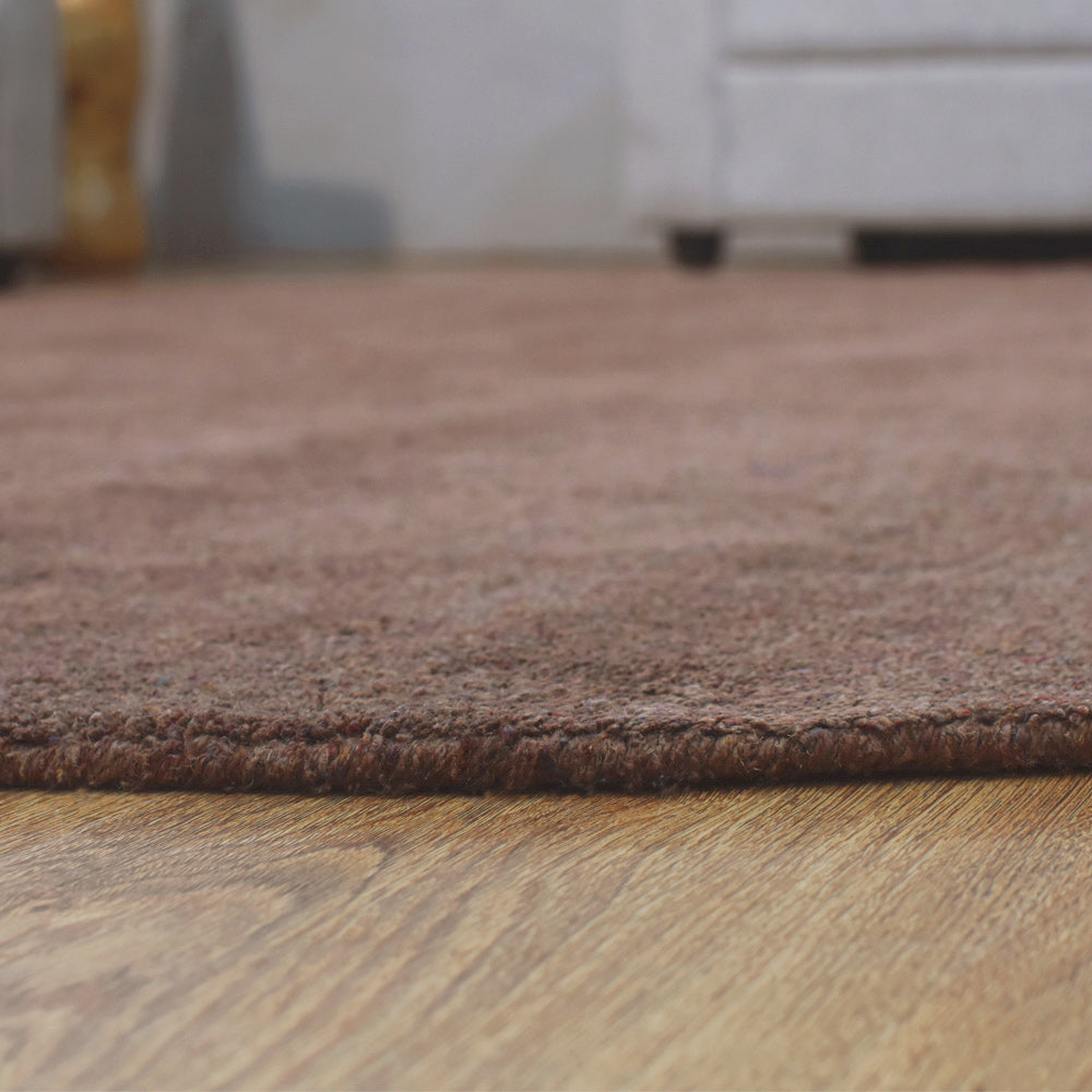 Solid Hand Knotted Silk & Wool Rug