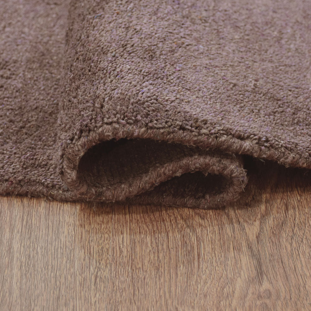Solid Hand Knotted Silk & Wool Rug