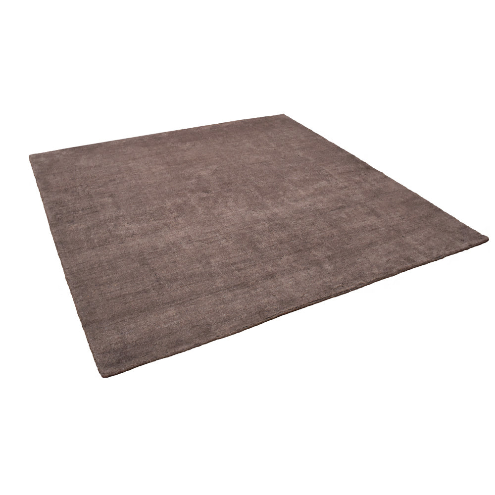 Solid Hand Knotted Silk & Wool Rug
