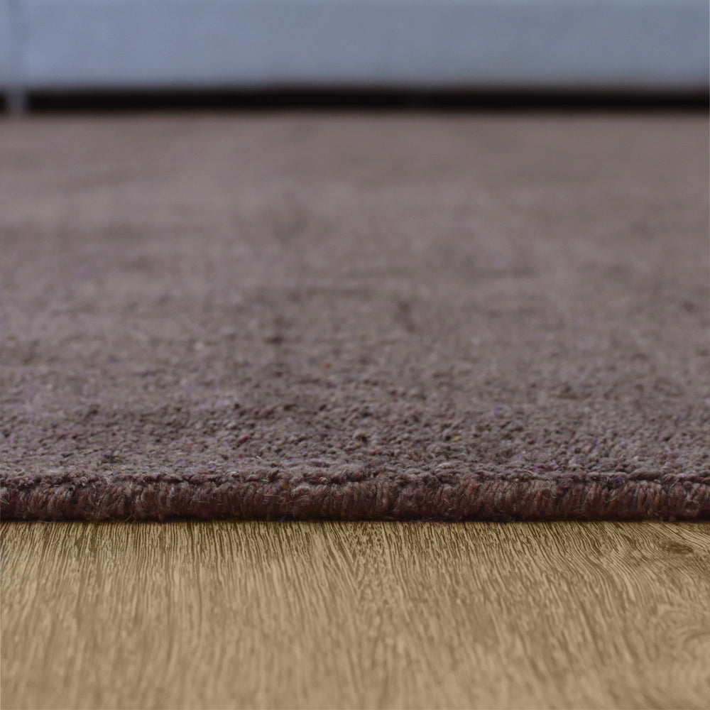 Solid Hand Knotted Silk & Wool Rug