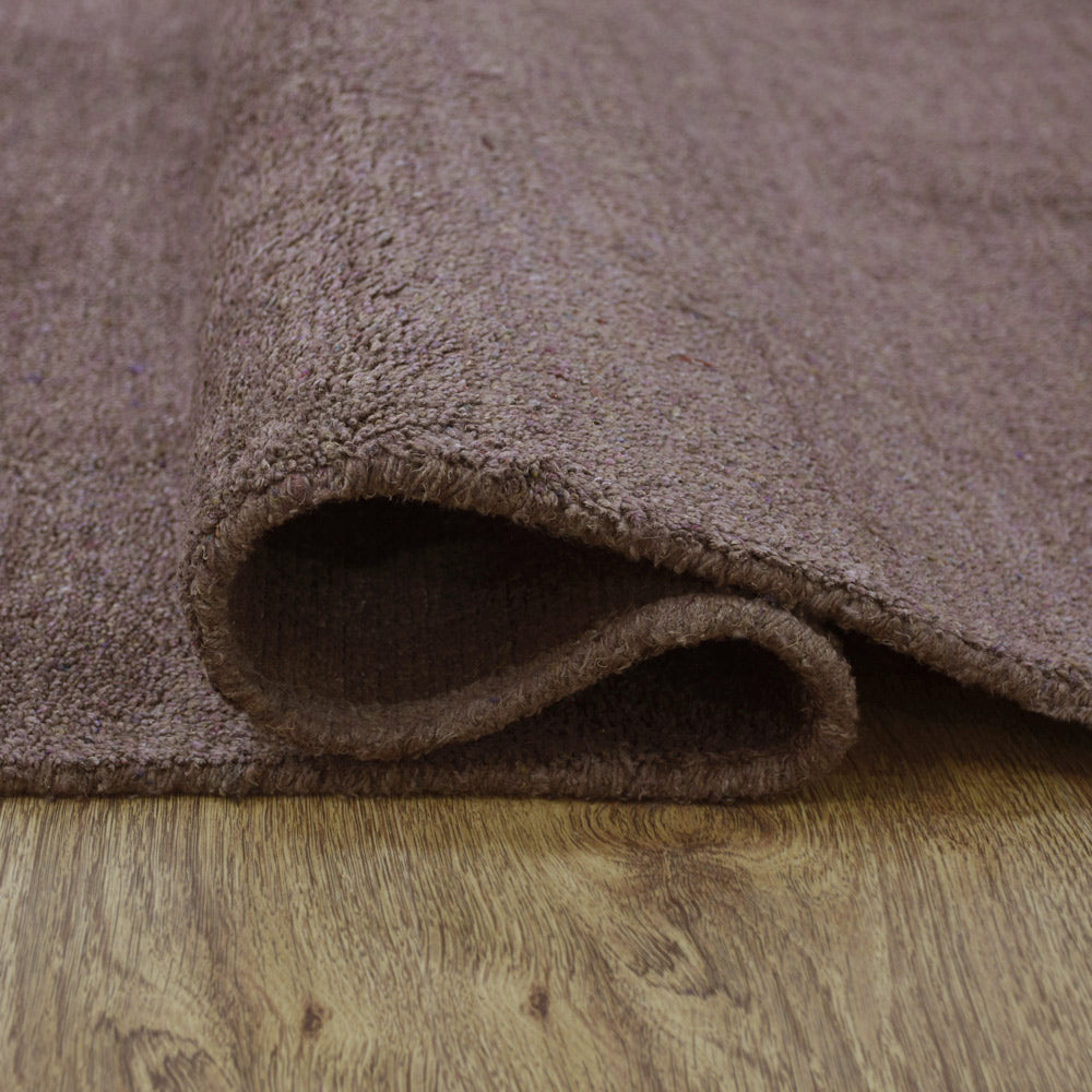Solid Hand Knotted Silk & Wool Rug