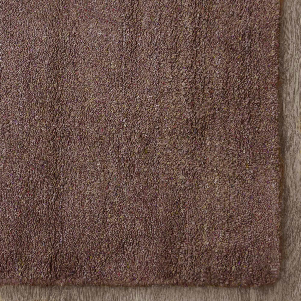 Solid Hand Knotted Silk & Wool Rug