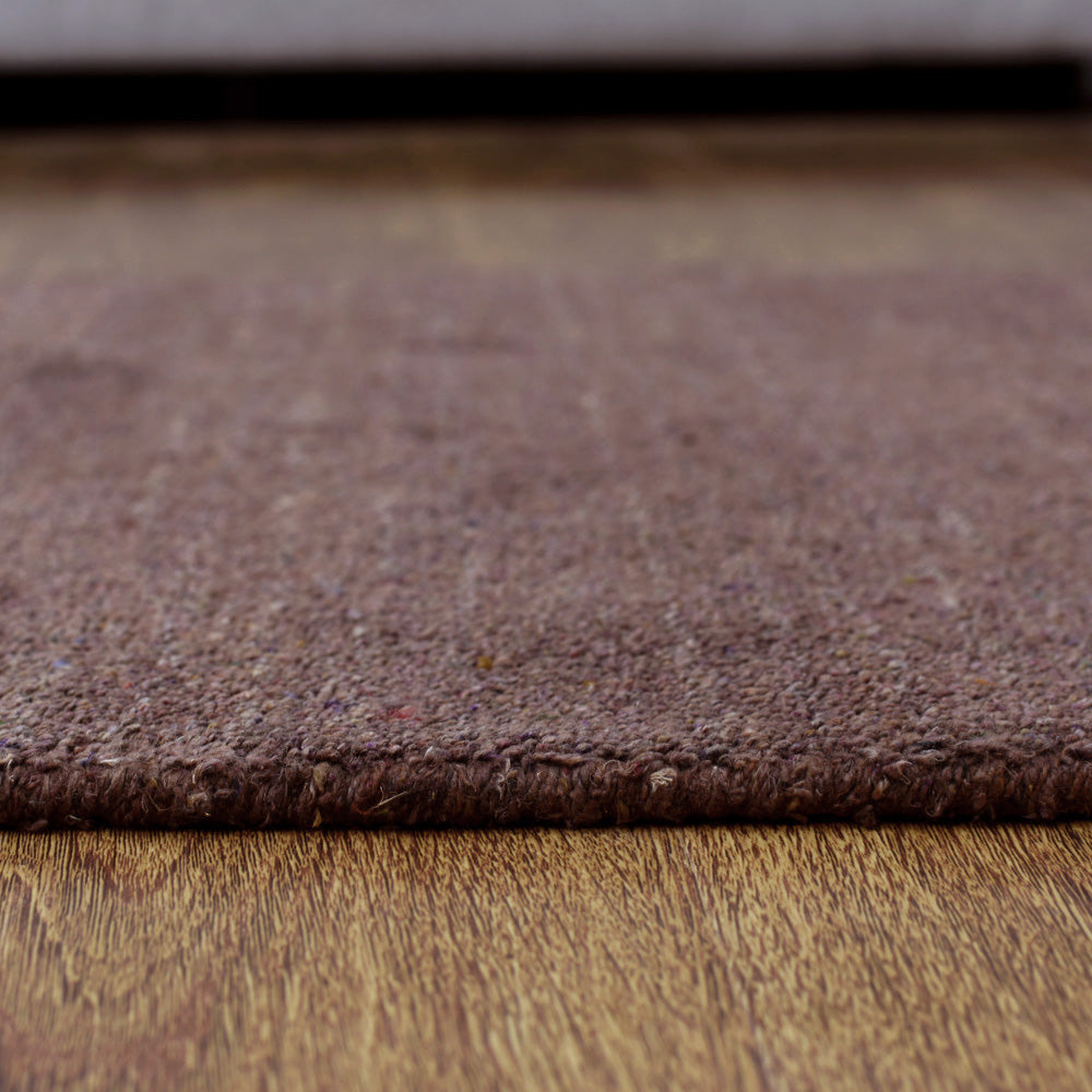 Solid Hand Knotted Silk & Wool Rug