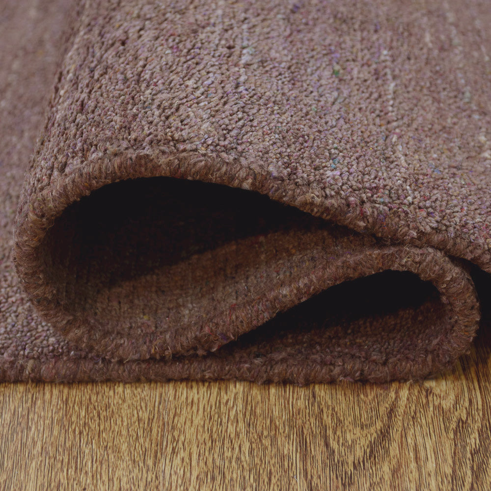 Solid Hand Knotted Silk & Wool Rug