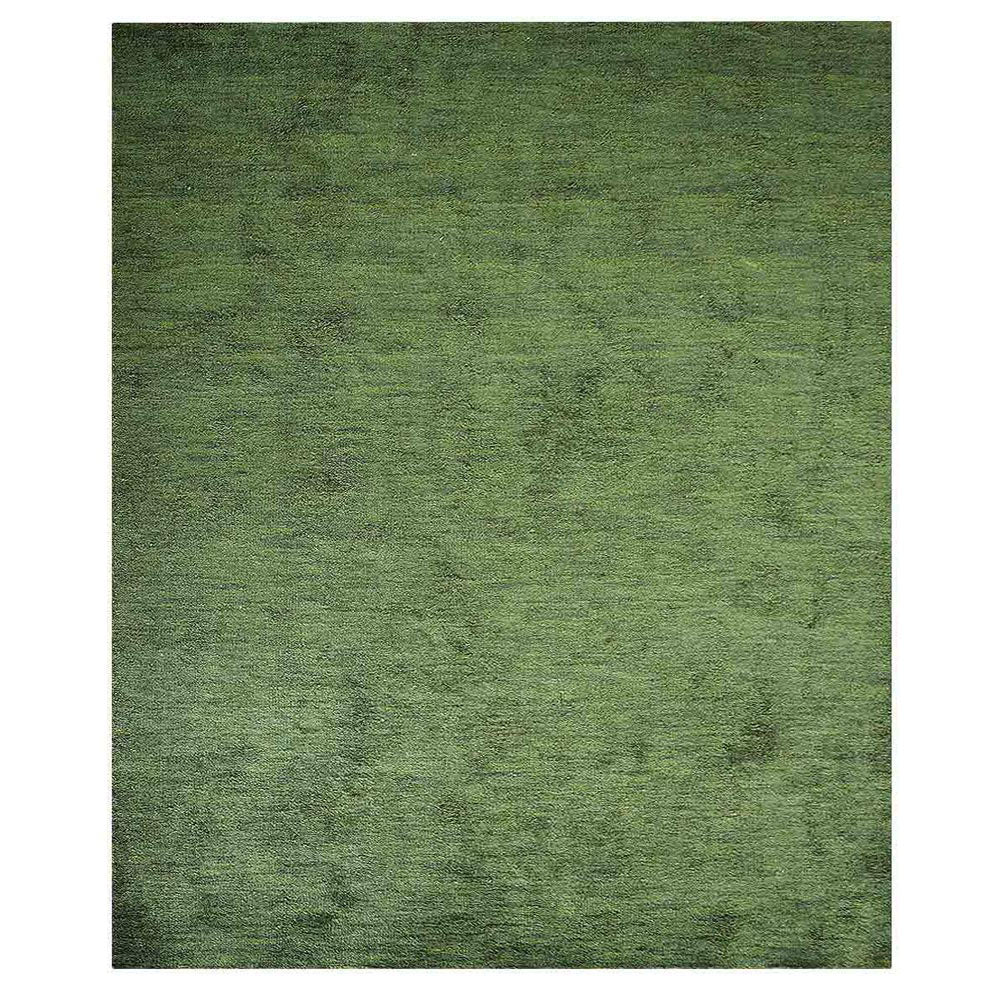 Solid Hand Knotted Silk & Wool Rug