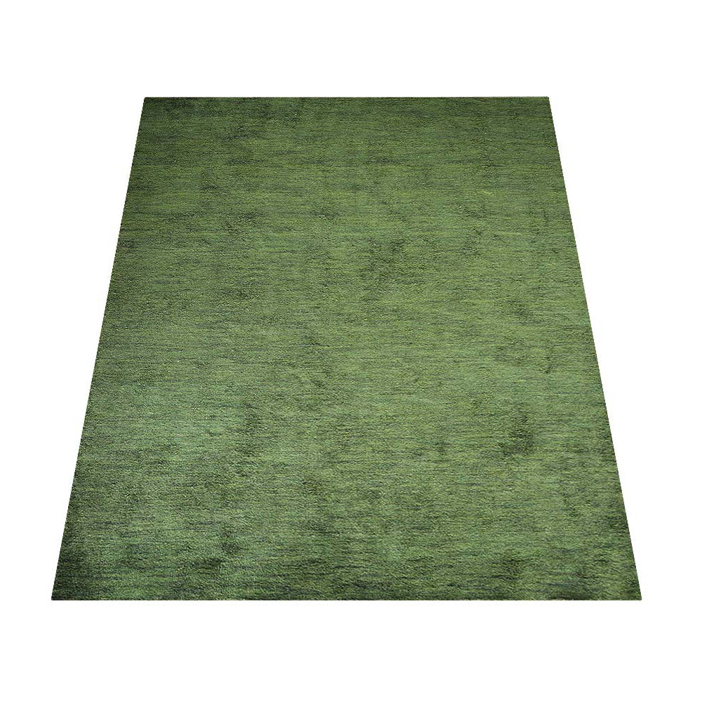 Solid Hand Knotted Silk & Wool Rug