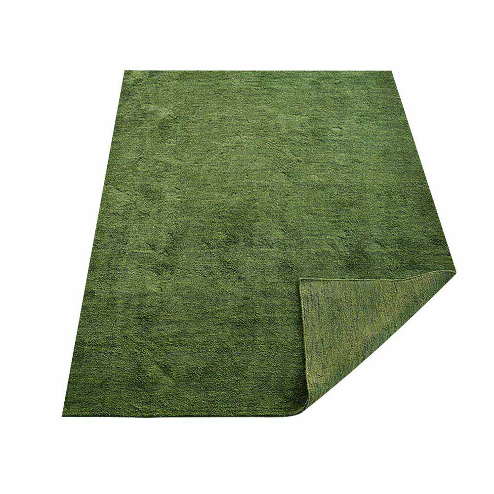 Solid Hand Knotted Silk & Wool Rug
