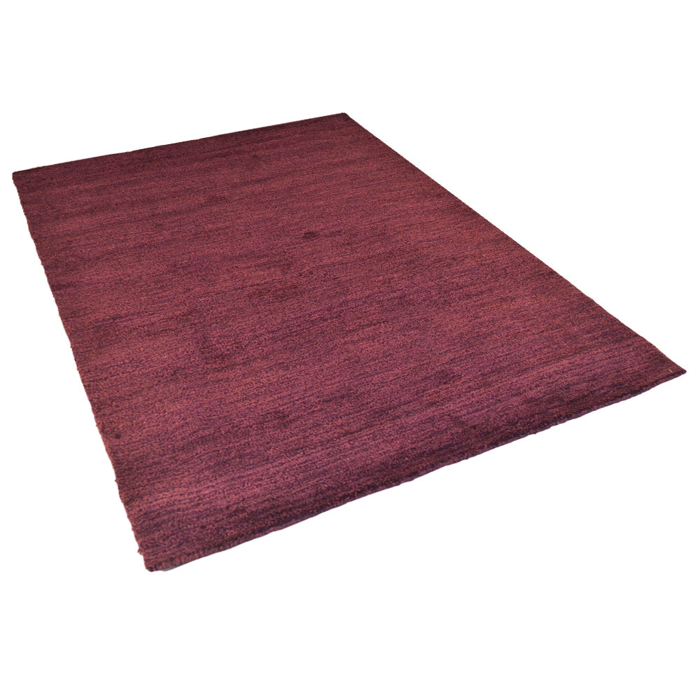 Solid Hand Knotted Silk & Wool Rug