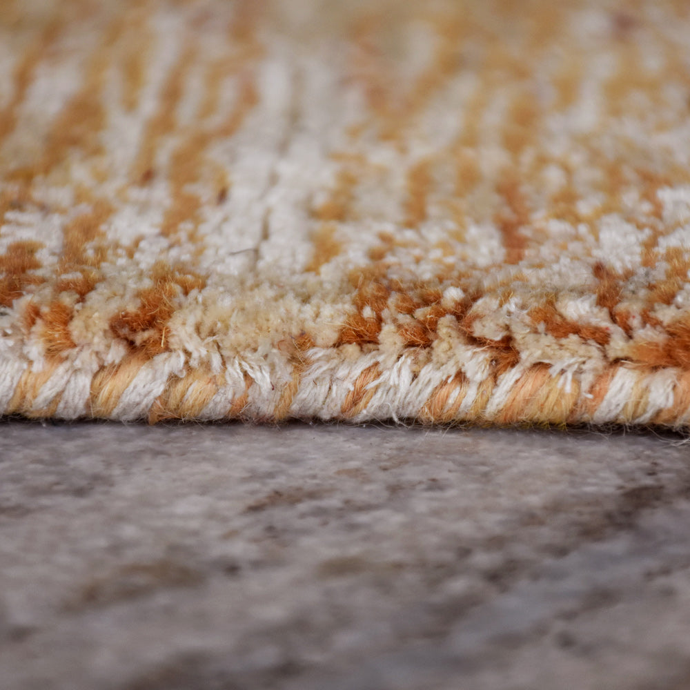 Dual Tone Hand Knotted Wool & Silk Rug