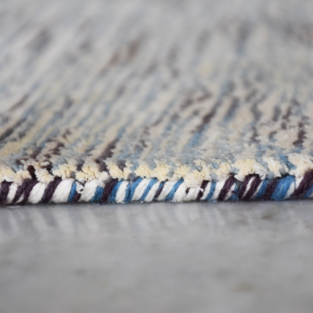 Dual Tone Hand Knotted Wool & Silk Rug