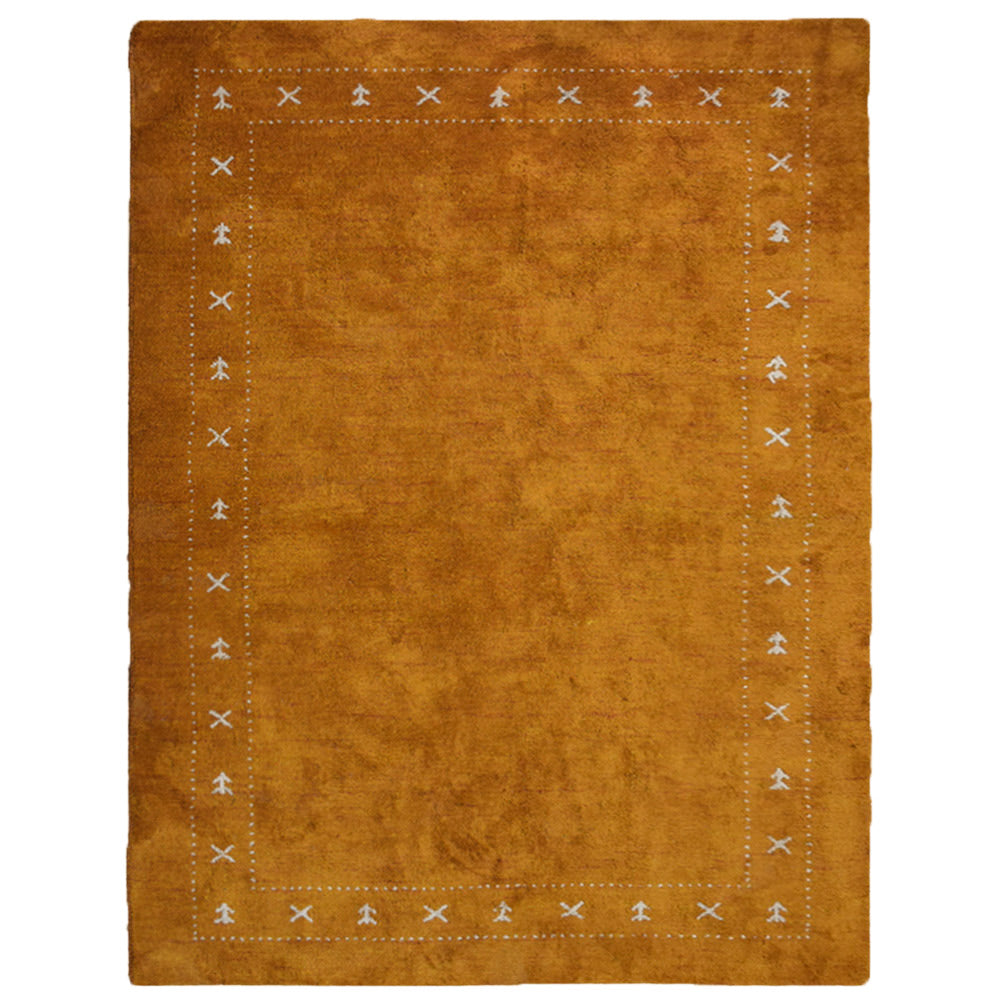 Fia Hand Knotted Silk & Wool Orange Area Rug