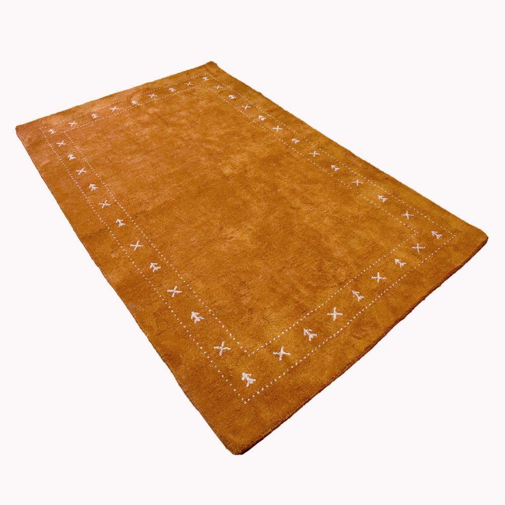 Fia Hand Knotted Silk & Wool Orange Area Rug