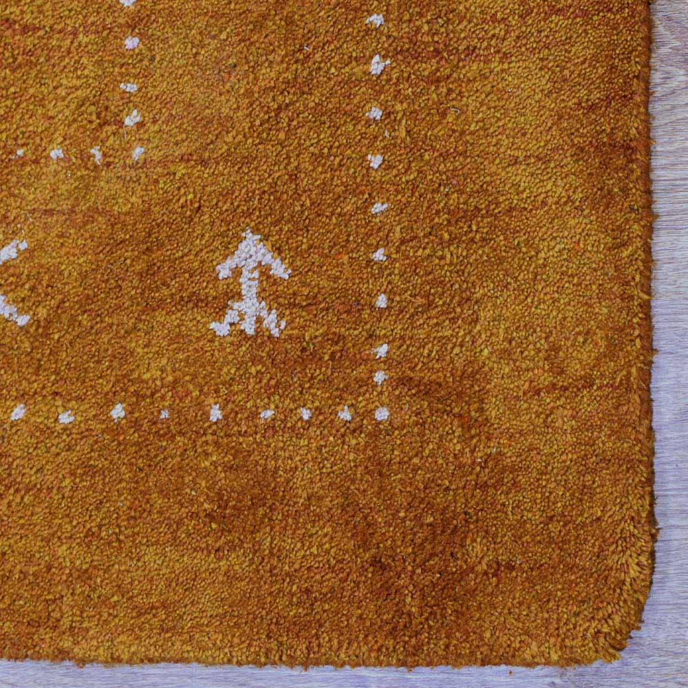 Fia Hand Knotted Silk & Wool Orange Area Rug