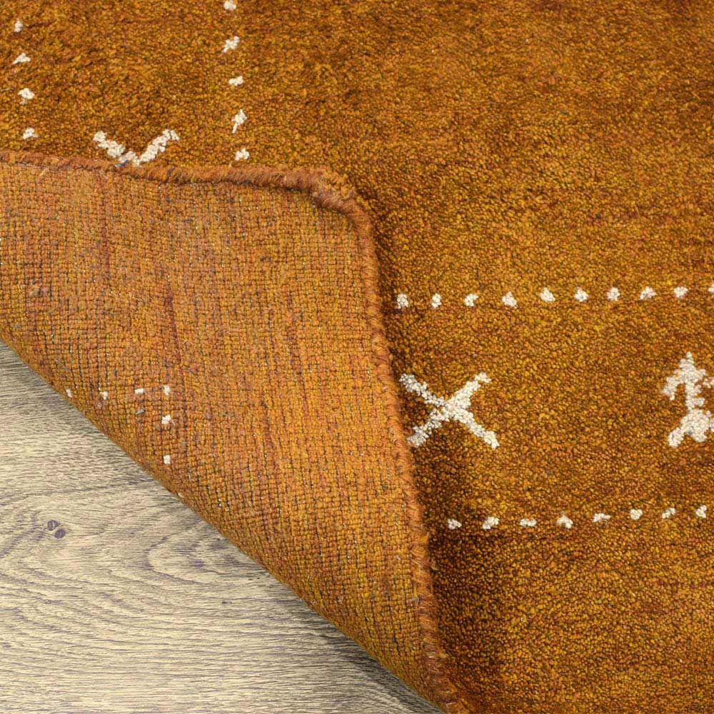 Fia Hand Knotted Silk & Wool Orange Area Rug