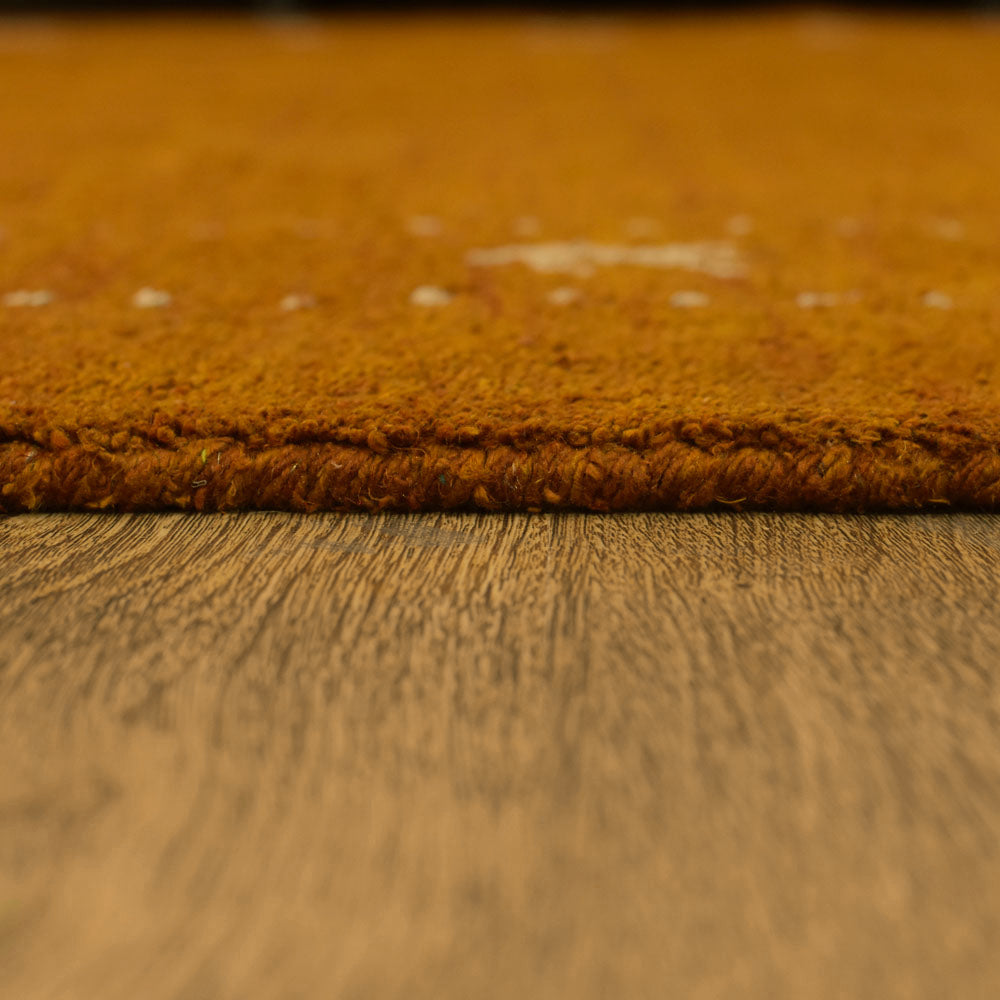 Fia Hand Knotted Silk & Wool Orange Area Rug