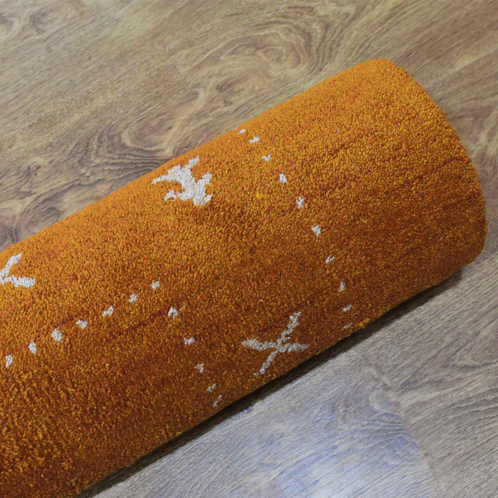 Fia Hand Knotted Silk & Wool Orange Area Rug