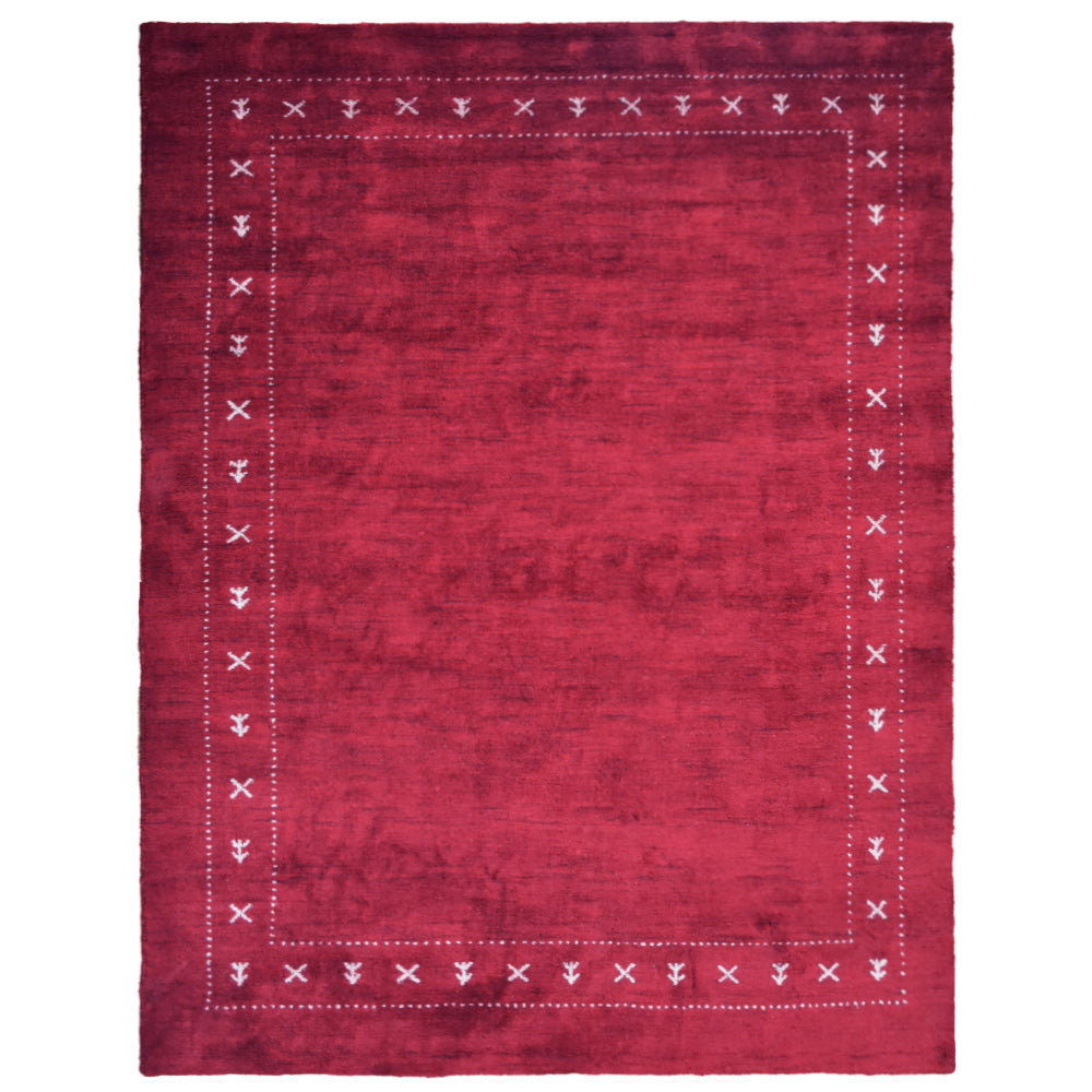 Fia Hand Knotted Silk & Wool Orange Area Rug