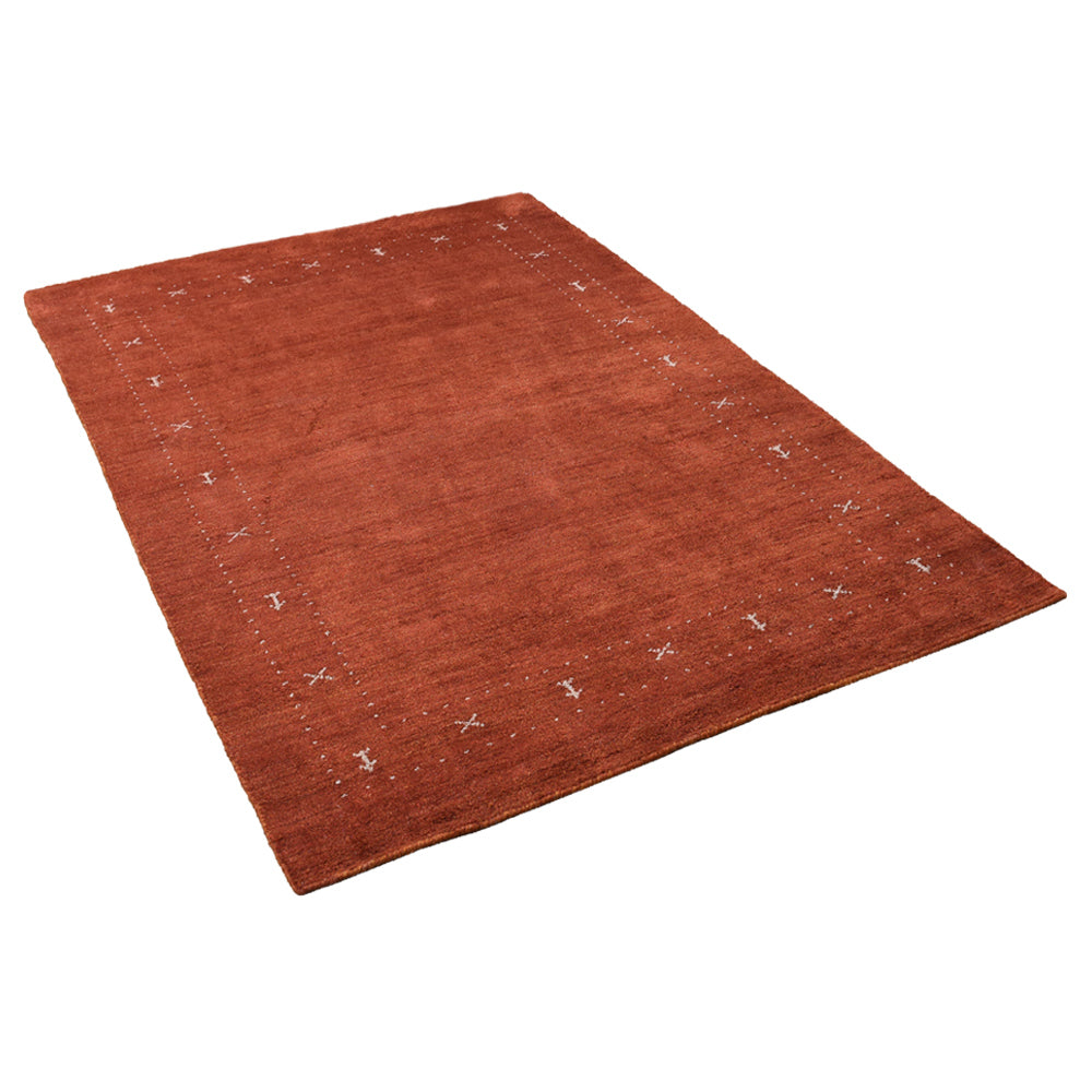 Fia Hand Knotted Silk & Wool Orange Area Rug